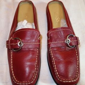Red Bass leather slip-ons